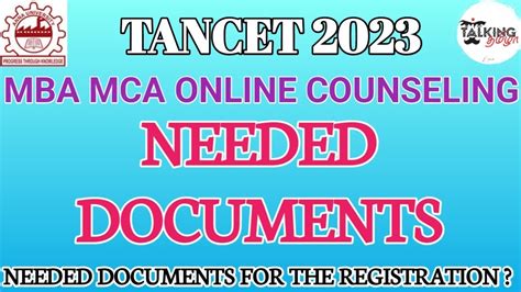 tancet counselling 2023 documents required